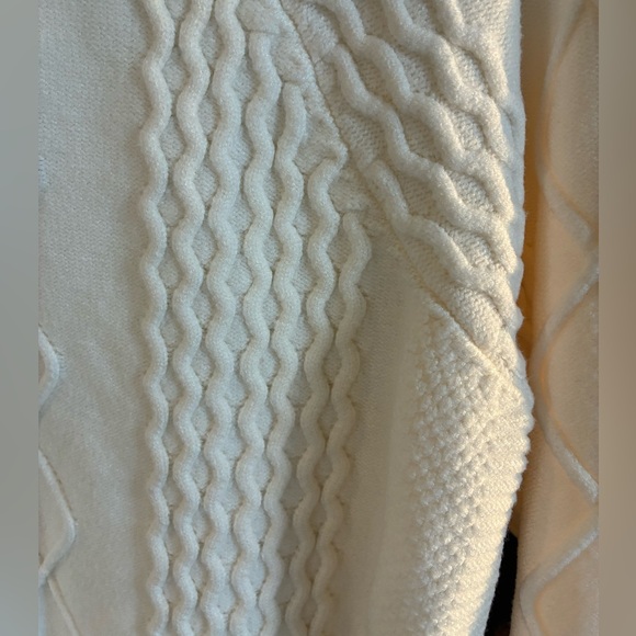 Cyrus of New York Cream mock neck chunky cable knit pullover sweater size XL - Picture 6 of 16